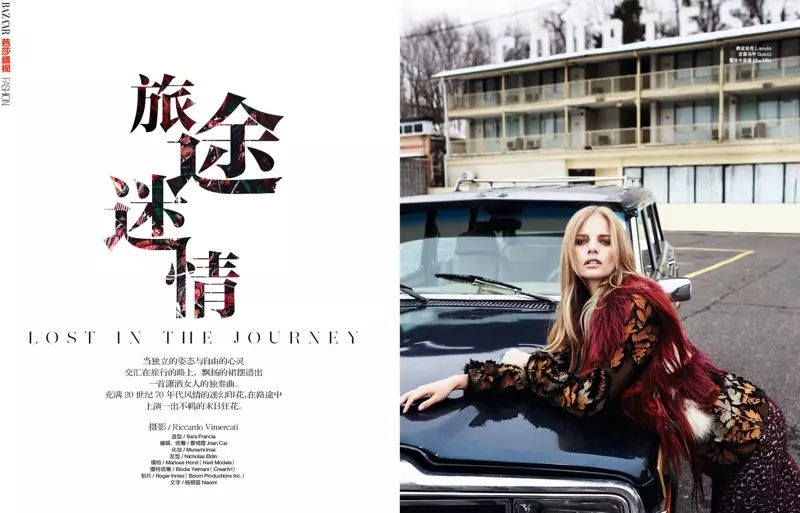 Marloes Horst modellerer fargerike trykk for Harper's Bazaar China-innslag av Riccardo Vimercati