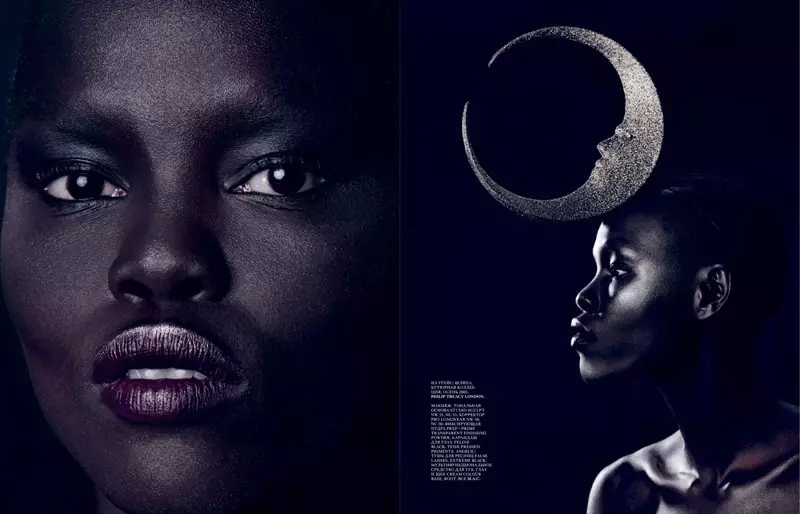 Ini-channel ni Grace Bol ang kanyang namesake Grace Jones para sa high fashion shoot.