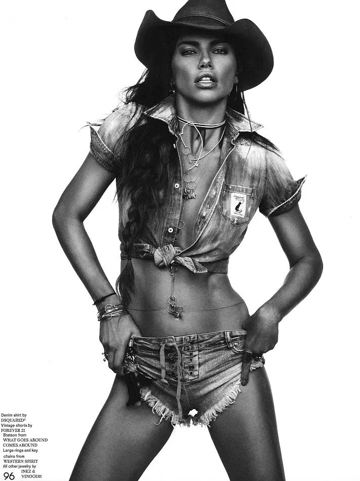 Adriana Lima Wow in Western Style សម្រាប់ Garage Shoot ដោយ Inez & Vinoodh