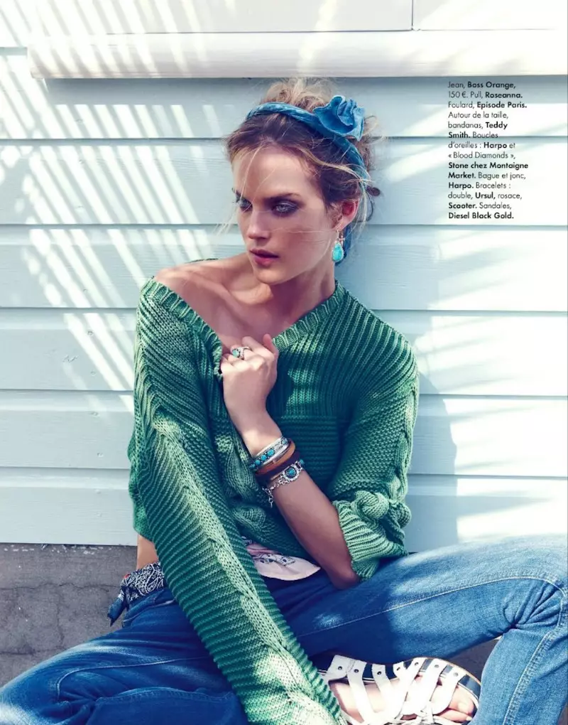 Shannan Click Dons Flirty Summer Looks za Elle France junij 2012 avtorja Nagi Sakai