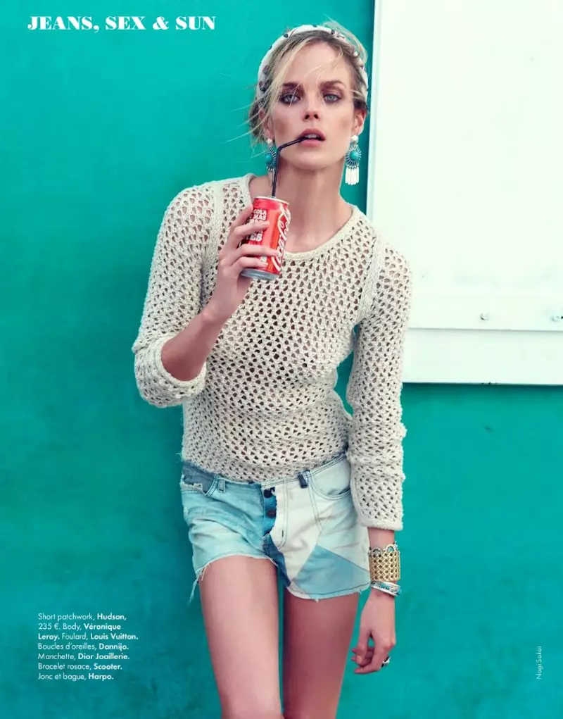 Shannan Click Dons Flirty Summer ស្វែងរក Elle France ខែមិថុនា ឆ្នាំ 2012 ដោយ Nagi Sakai