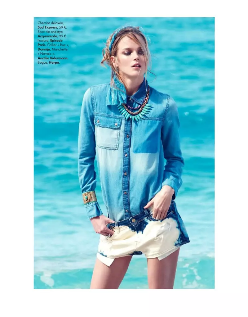 Shannan Click Dons Flirty Summer Looks for Elle France Hezîran 2012 ji hêla Nagi Sakai