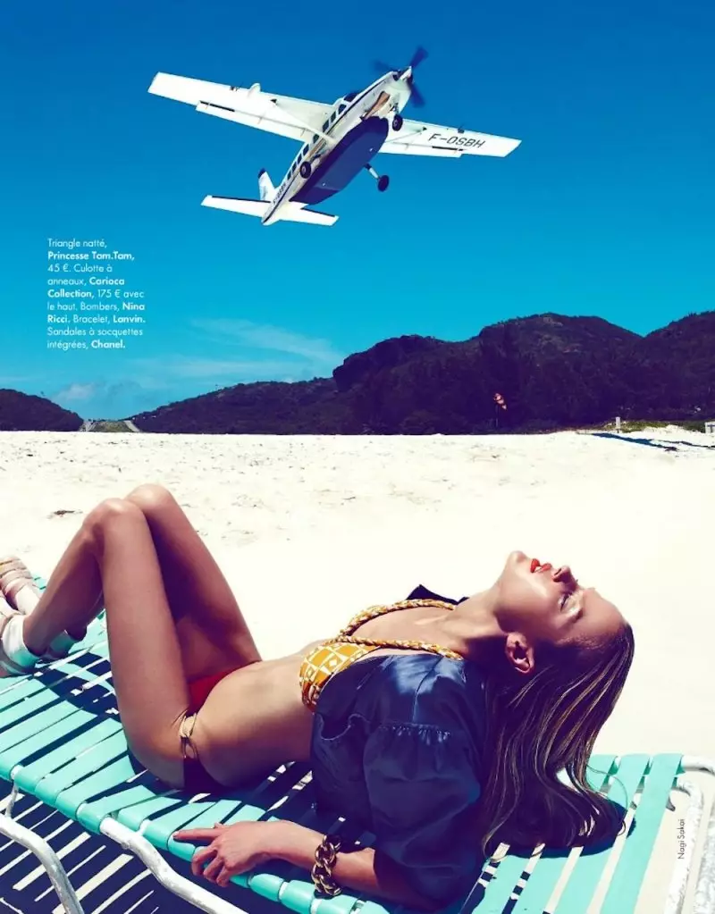 Shannan Click gaat naar het strand voor Nagi Sakai's Elle France Shoot