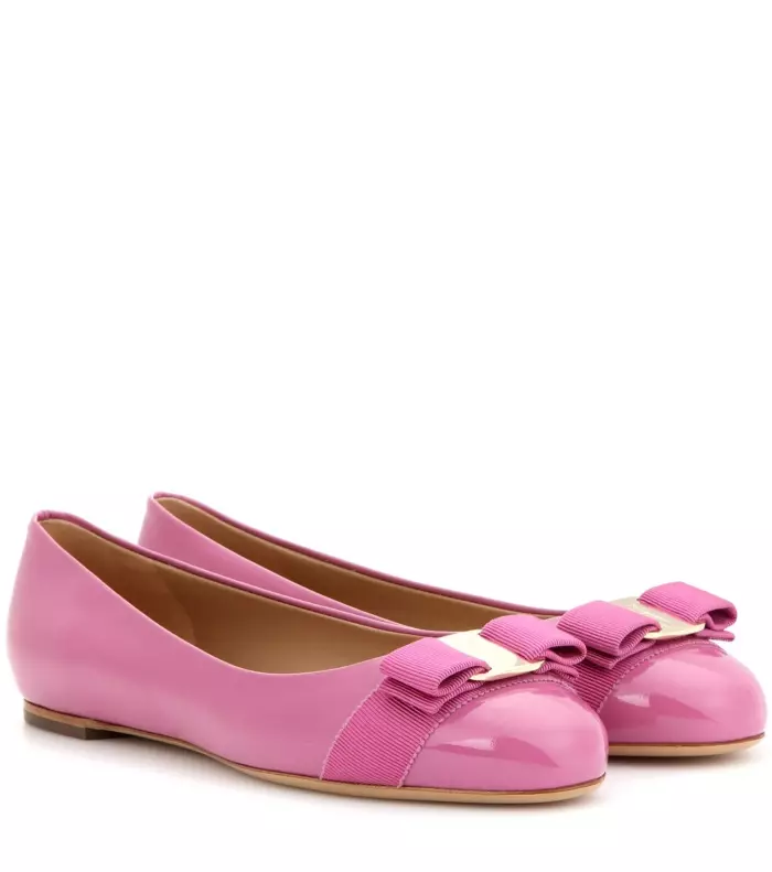 Salvatore Ferragamo Varina Patent Leather Ballerina Flats