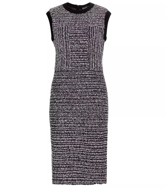 Salvatore Ferragamo Wool Blend Knitted Boucle Dress