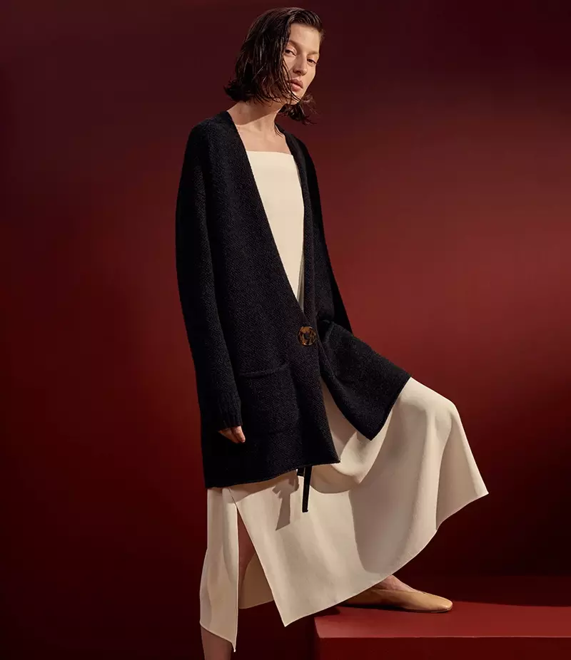 Helmut Lang Ova'a La'ei Vulu-Cashmere Cardigan, Aele-Lele Koluma La'ei ma Pa'u Square-Toe Flats