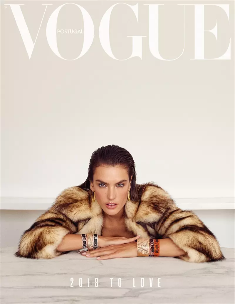 Alessandra Ambrosio pukeutuu Vogue Portugalin ylellisiin takkeihin