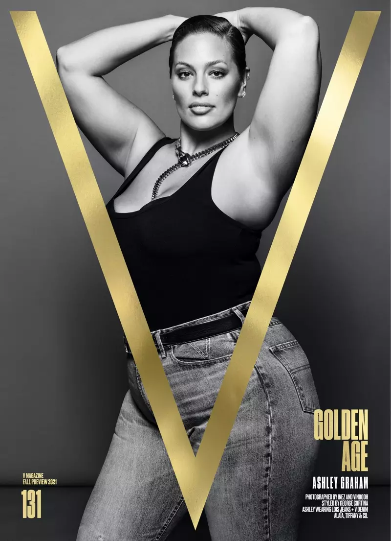 Ashley Graham V žurnalo Nr. 131 prieš 2021 m. rudenį viršelyje. Vaizdas: „V Magazine“ / „Inez & Vinoodh“ sutikimas