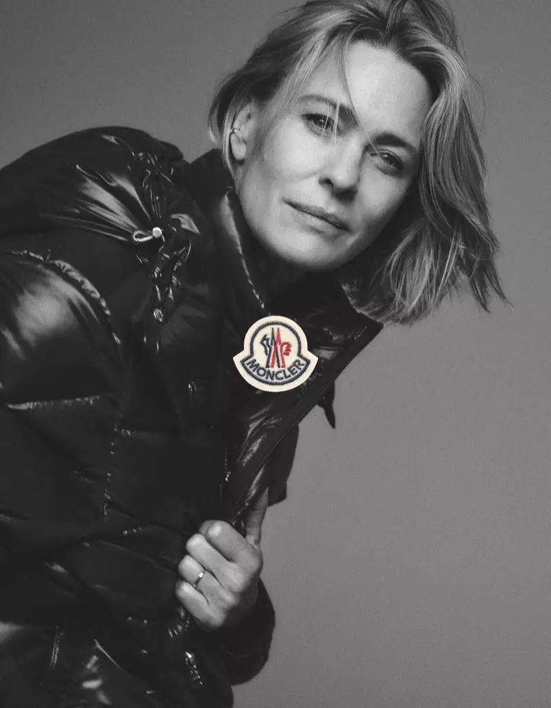 Aktorė Robin Wright dalyvauja „Moncler We Love Winter“ 2021 m. rudens-žiemos kampanijoje.