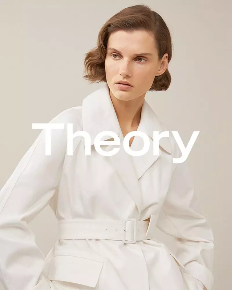 Giedre Dukauskaite dadi bintang ing kampanye Theory spring-summer 2019