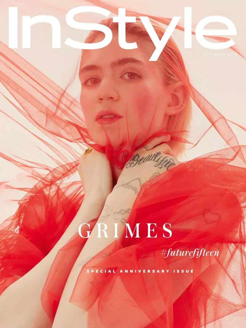 InStyle UK ऑक्टोबर 2016 कव्हर वर Grimes