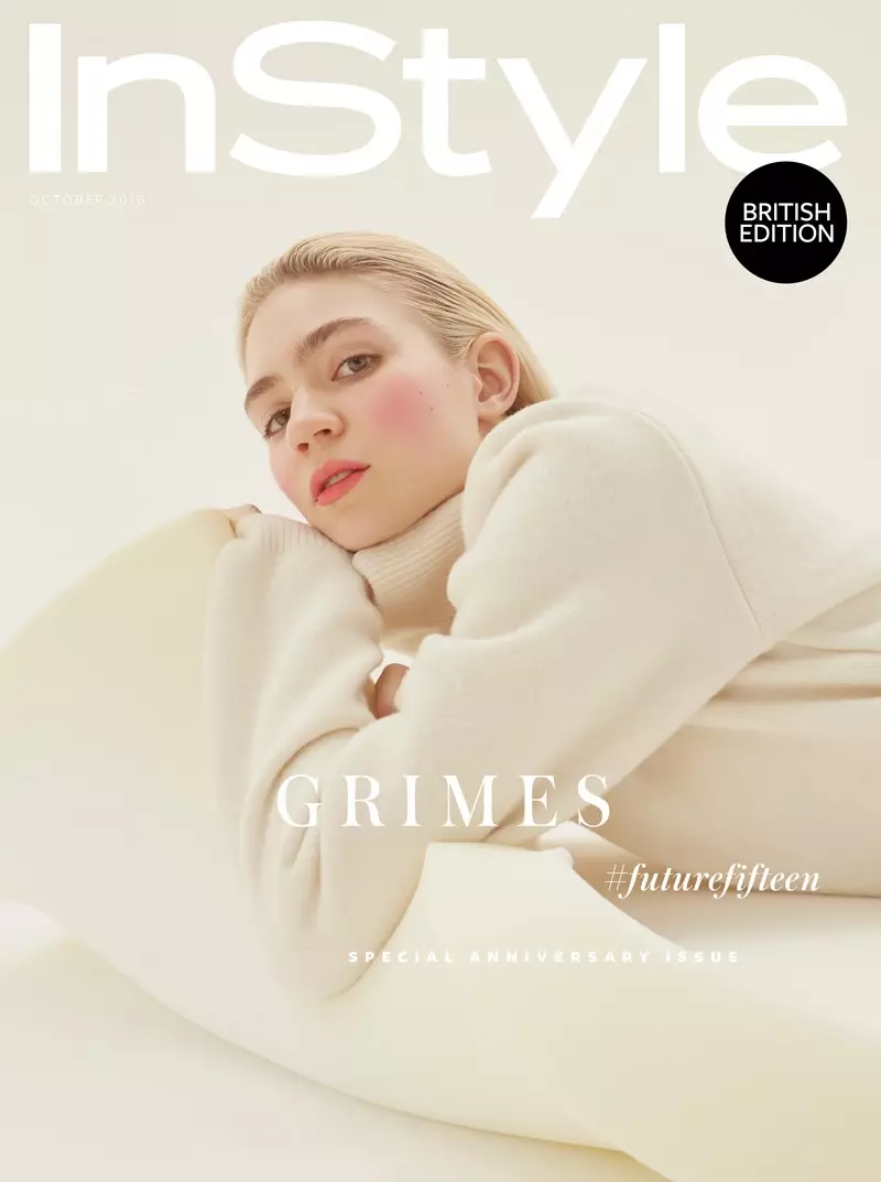 Grimes on InStyle UK 15th سالگره آڪٽوبر 2016 Cover