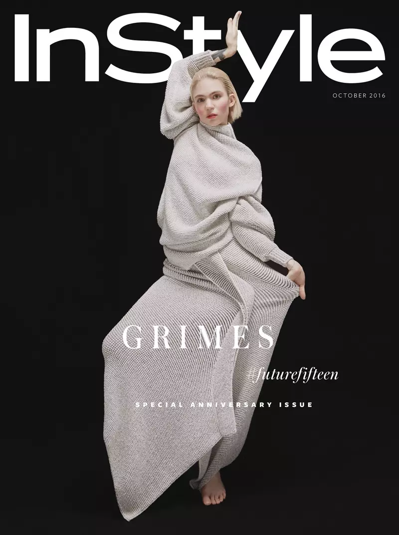 Grimes дар InStyle UK 15-солагии Октябри 2016 Сарпӯши