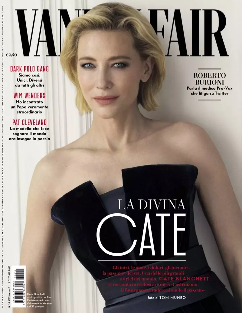 Cate Blanchett នៅលើ Vanity Fair ប្រទេសអ៊ីតាលី ថ្ងៃទី 3 ខែតុលា ឆ្នាំ 2018 គម្រប