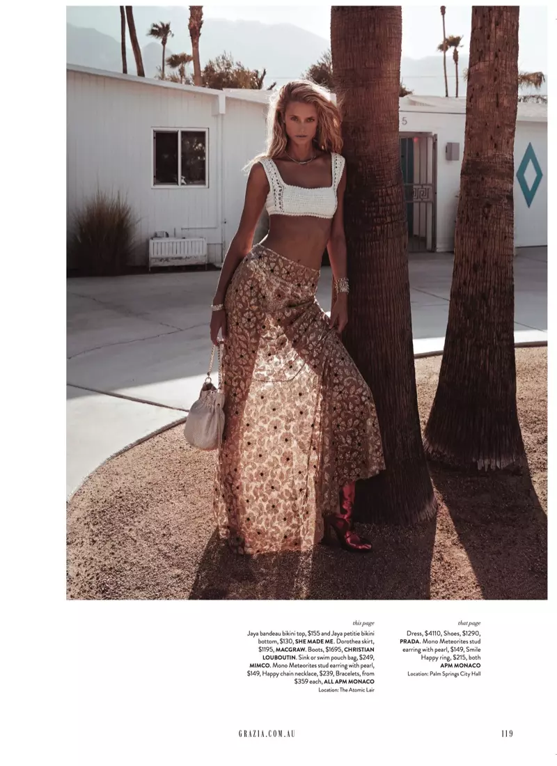 Kate Bock toma o sol en Palm Springs para Grazia Australia