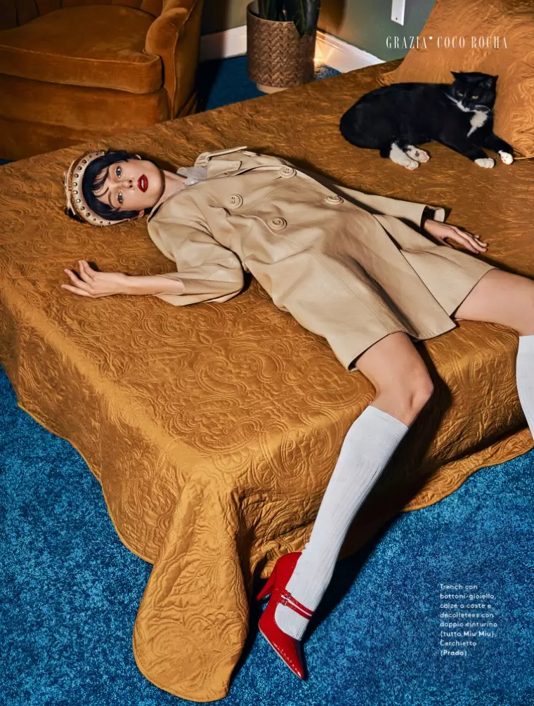 Coco Rocha Models Retro Style maka Grazia Italy