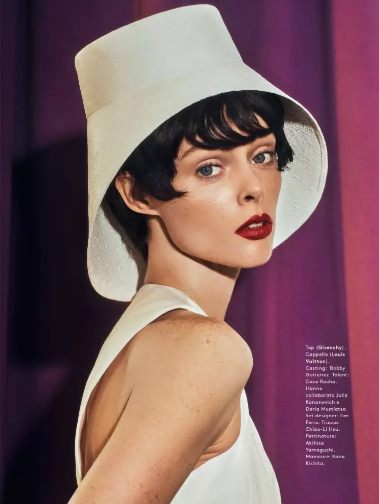 Coco Rocha Model Gaya Retro kanggo Grazia Italia