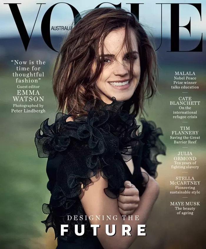 Emma Watson i luga ole Vogue Ausetalia Mati 2018 Faʻaaliga