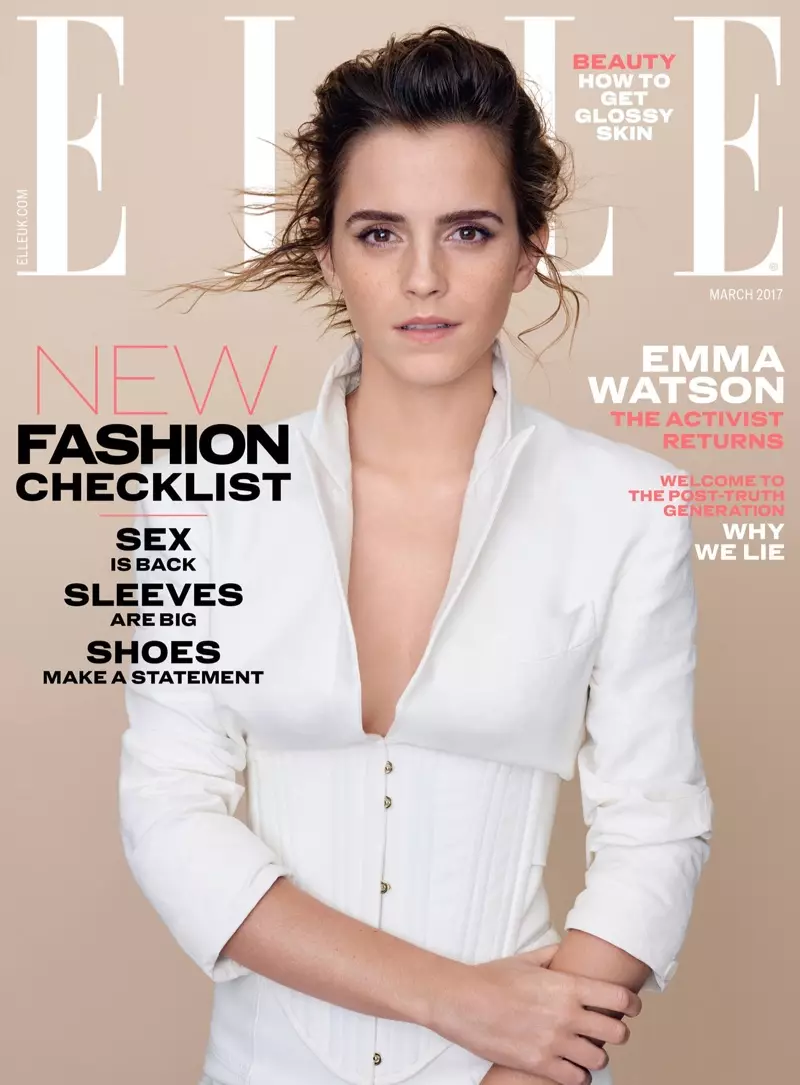 Emma Watson kwenye Jalada la ELLE UK Machi 2017