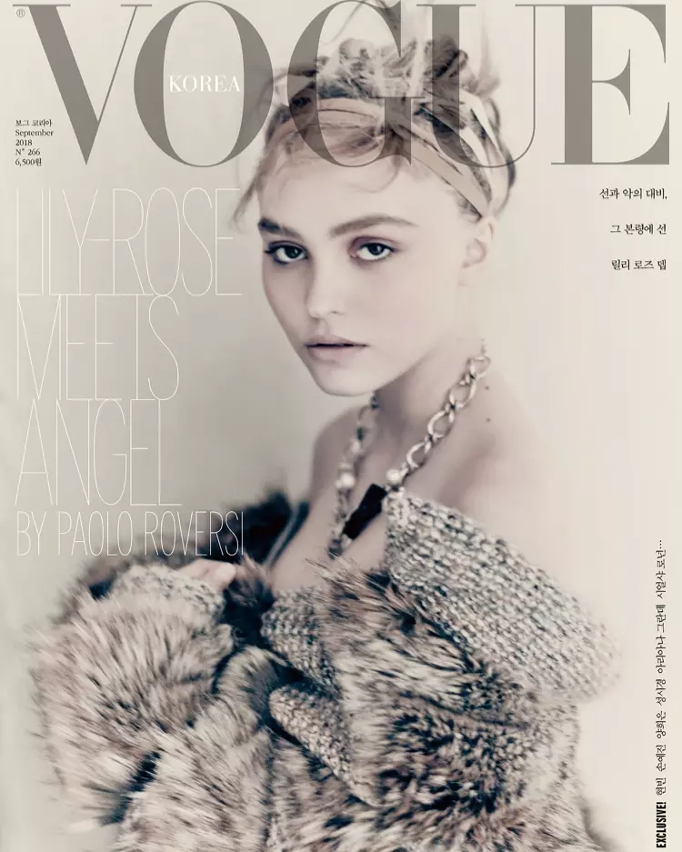 Lily-Rose Depp på Vogue Korea september 2018-omslag