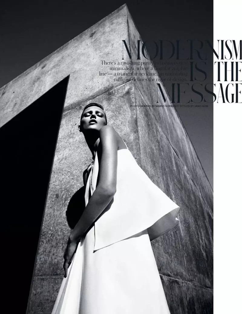 Anja Rubik Models Sleek Looks for T Magazine Spring 2013 od Mario Sorrenti