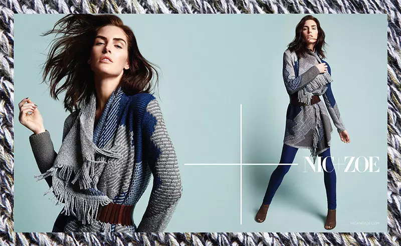 Hilary Rhoda pour la campagne NIC+Zoe automne 2015. Photo: Air Paris