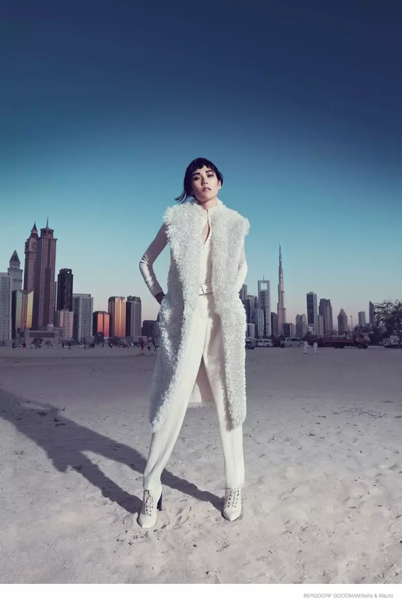 Tao Okamoto Wears Sleek & Modern Style for Bergdorf Goodman's Fall Catalog