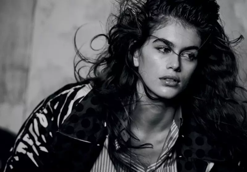 Kaia Gerber | Black & White Prada Editorial | Hurukuro Magazini