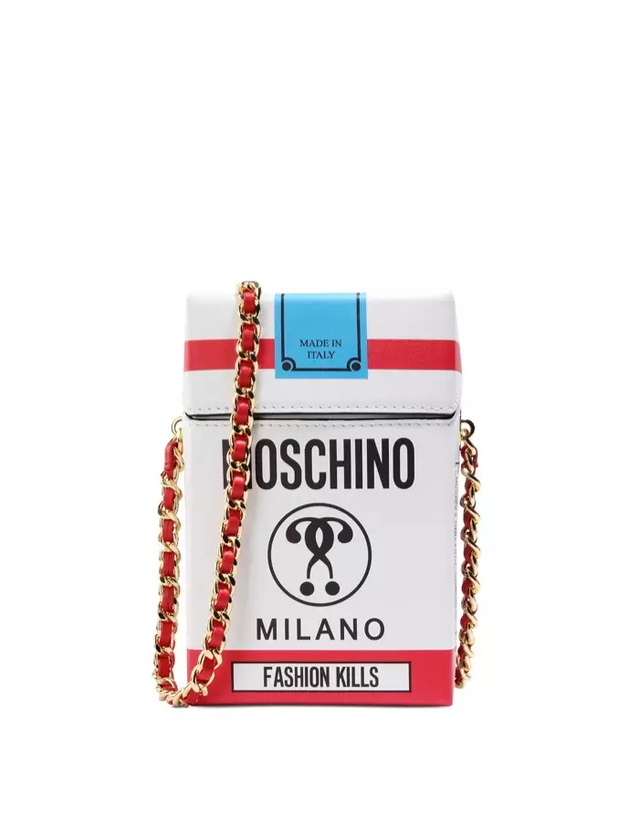 Кожаная сумка Moschino среднего размера