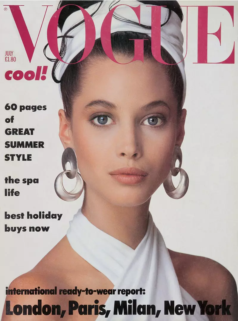 კრისტი ტურლინგტონი Vogue UK 1986 წლის ივლისის ყდაზე