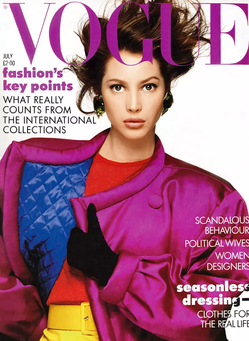 Christy Turlington ing Vogue UK Juli 1987 Cover