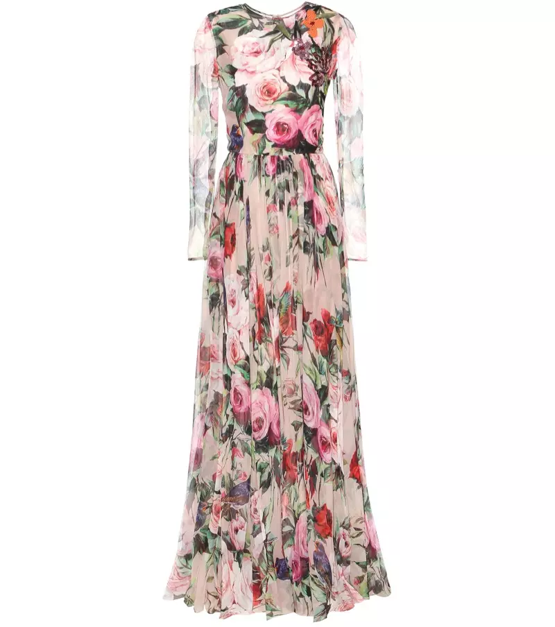 Vestido com estampa floral Dolce & Gabbana Pussy Bow US$ 7.995