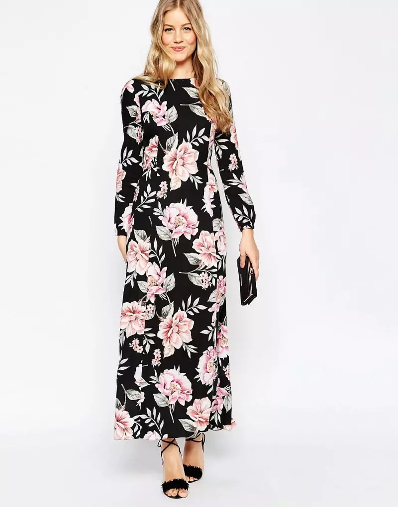 ASOS - Vestito lungo a fiori con cravatta sul davanti $ 78,00