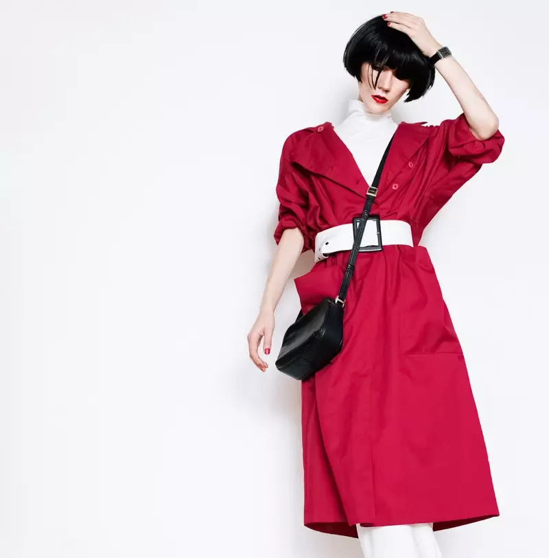 Азия модели Кызыл пальто стилдүү сумка