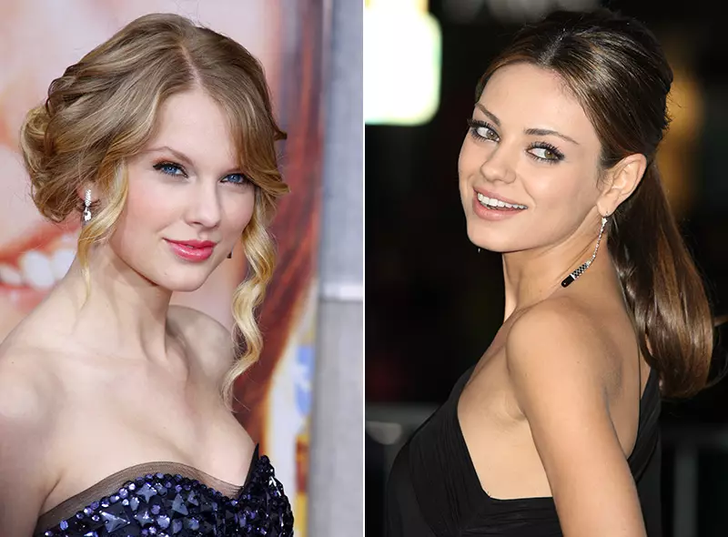 Taylor Swift und Mila Kuns tragen elegante Frisuren, die perfekt für den Abschlussball sind. Foto: Shutterstock.com