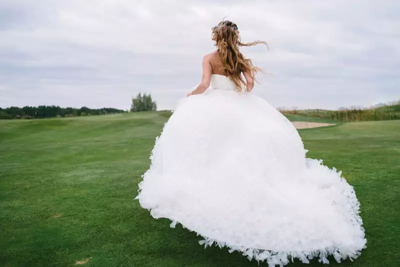 Back Wedding Dress Feathers