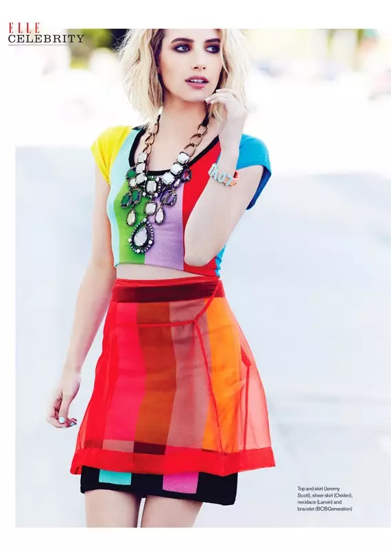 Emma Roberts Gets Colorful cho Elle Canada Shoot by Max Abadian