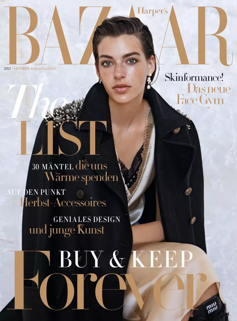 Karlijn Kusters Portas Ŝikajn Stilojn por Harper's Bazaar Germanio