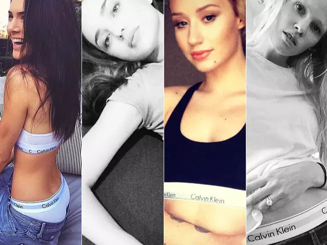 Kendall Jenner, Miranda Kerr, Iggy Azalea por #mycalvins Kampanjo