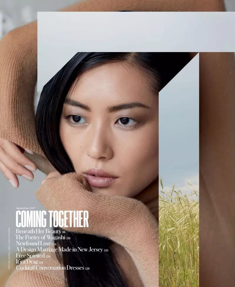 Liu Wen Nganggo Gaya Ramping & Modern kanggo T Magazine Singapore