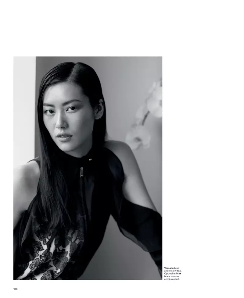 Liu Wen omhels slanke en moderne style vir T Magazine Singapore