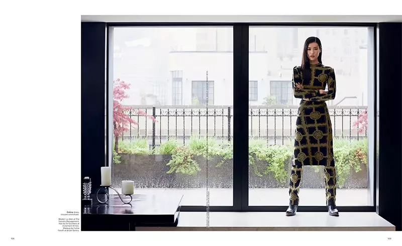 Glacann Liu Wen Stíleanna Sleek & Nua-Aimseartha le haghaidh T Magazine Singeapór