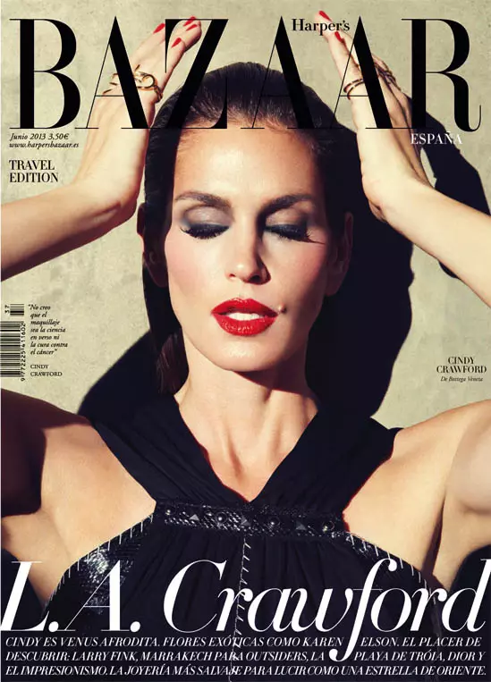 Cindy Crawford spiller i Harper's Bazaar Spania, juni 2013, coverfilm av Nagi Sakai