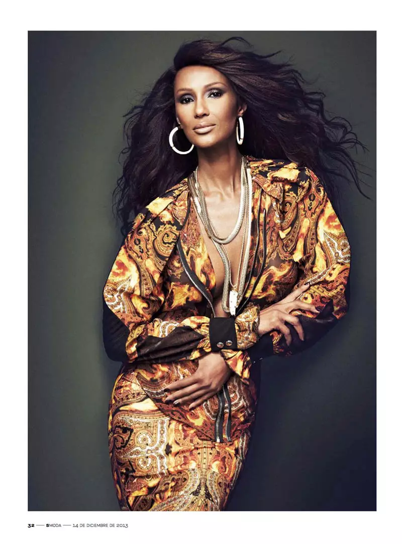 Iman Syfrdanu ar gyfer Max Abadian yn S Moda Cover Shoot