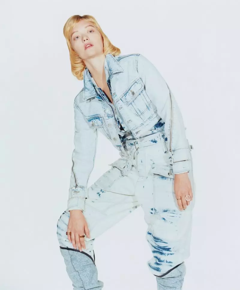 Gabhann Gemma Ward le Denim dána do M Le Magazine du Monde