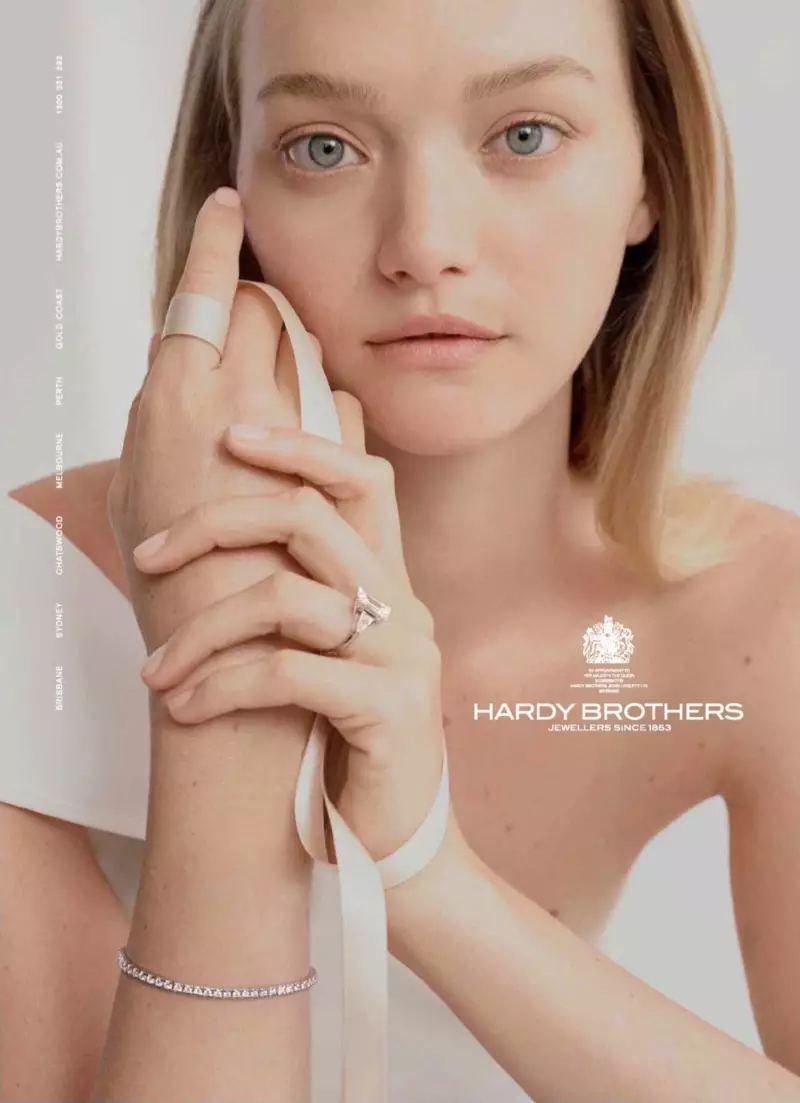 Gemma Ward spelar huvudrollen i Hardy Brothers Jewellers 2019 Wedding Collection-kampanj