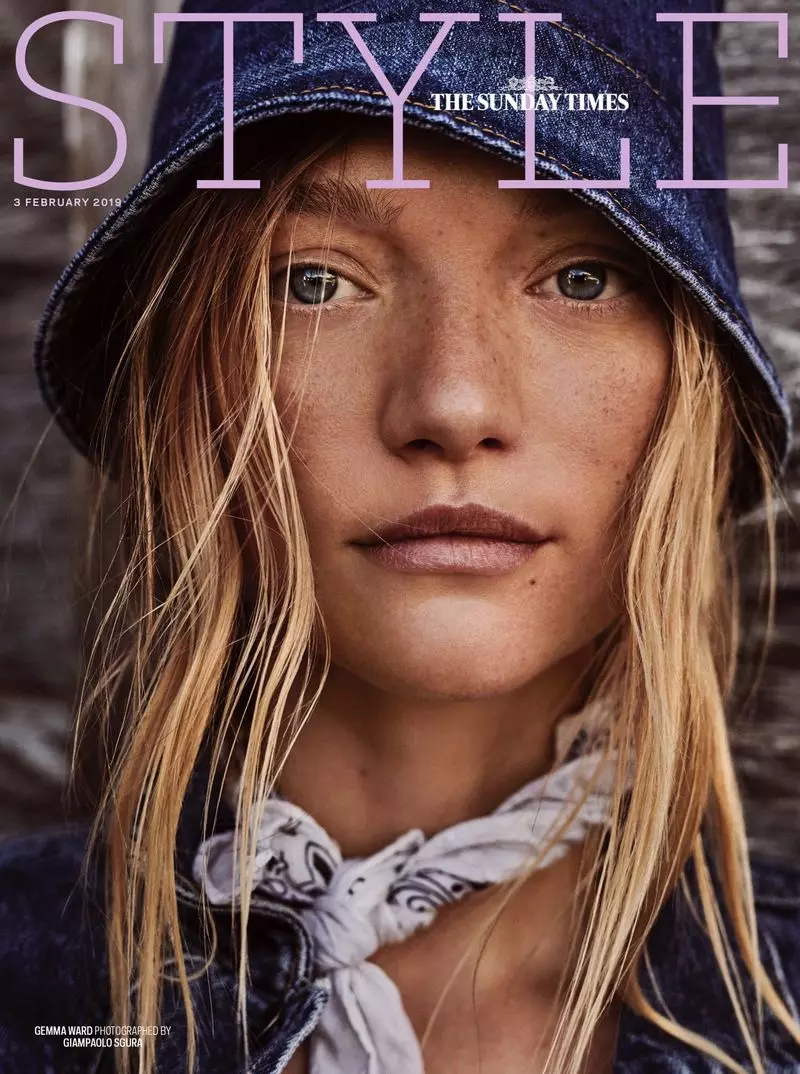 Gemma Ward မော်ဒယ်များ Retro Denim သည် Sunday Times Style ကိုရှာဖွေသည်။