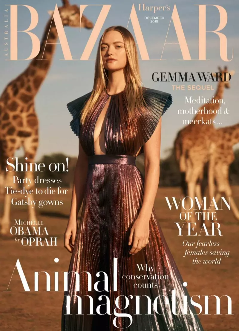 Gemma Ward Modeligas Belegajn Robojn por Harper's Bazaar Aŭstralio