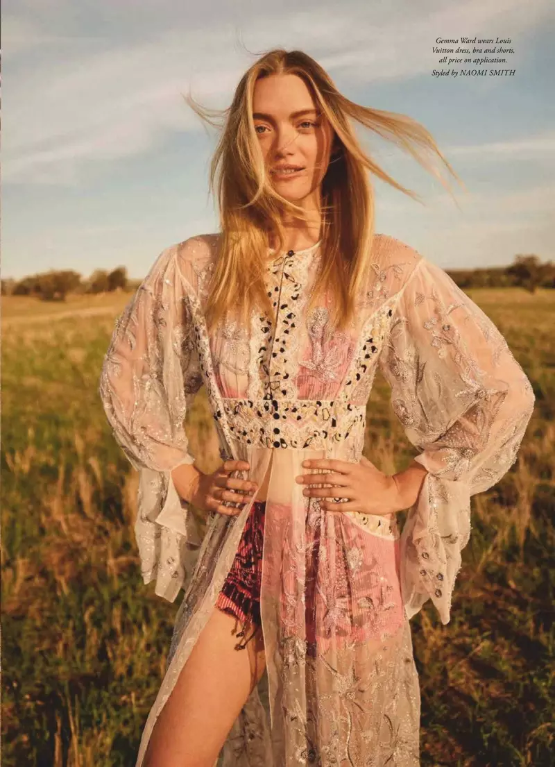 Gemma Ward modelliert wunderschöne Kleider für Harper's Bazaar Australia