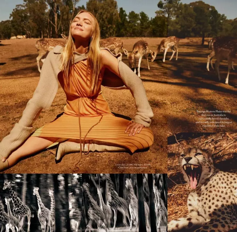 Qaababka Gemma Ward Dharka quruxda badan ee Harper's Bazaar Australia